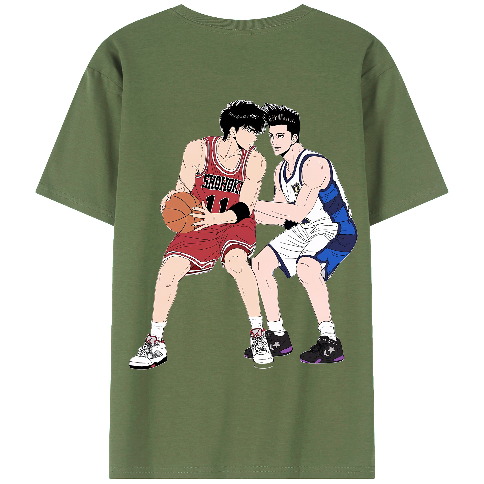 （画像用） SLAM DUNK／スラムダンク 綿100％ メンズ半袖Tシャツ（バックプリント） 通気性